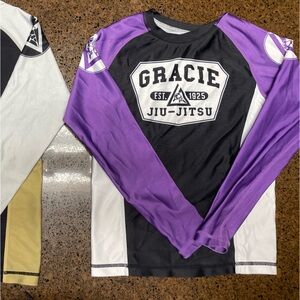 Youth Gracie bara Jiu Jitsu rash guard purple